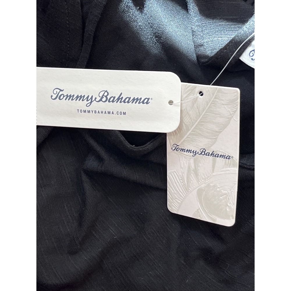 Tommy Bahama Stretch Slub Knit V-neck Maxi Dress Tiered Beach Coverup Black S - Picture 13 of 13